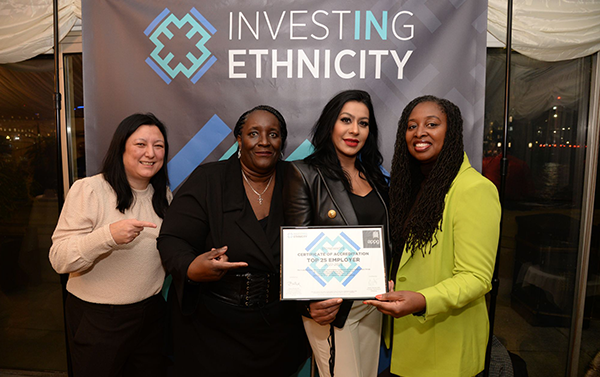 Colleagues celebrating the Investing Ethnicity award
